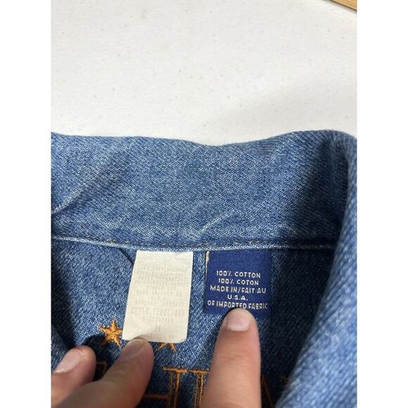 Vintage Ruff Hewn Olympic 1996 Button Down Jean Jacket Size M - Picture 2 of 7